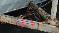 Photo shows the location of the VIN number stamped into an original vintage Shasta trailer frame